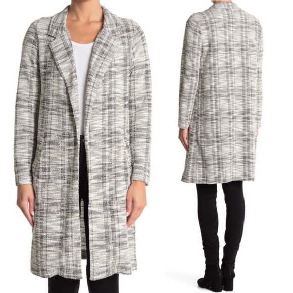 Melloday Notch Lapel Long Knit Jacket - Picture 2 of 10